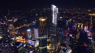 广州城市夜景CBD高空俯拍城市CBD视频的预览图